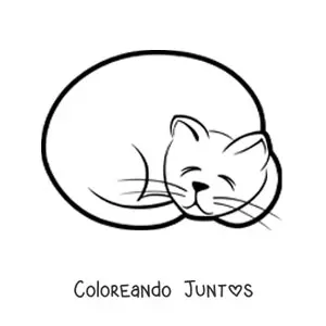Imagen para colorear de un gato durmiendo