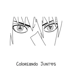 Imagen para colorear de los ojos de Sasuke con el Sharingan