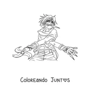 Imagen para colorear de Sasuke con armas