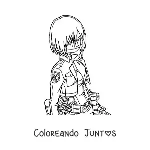 Imagen para colorear de Mikasa de Attack On Titan