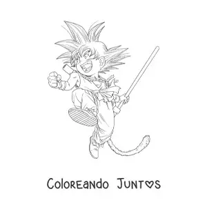 Imagen para colorear de Goku niño de Dragon Ball