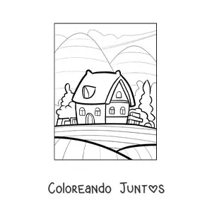 Imagen para colorear de una casa de campo