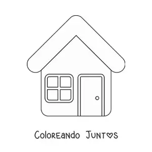 Imagen para colorear de una casa con una puerta y una ventana