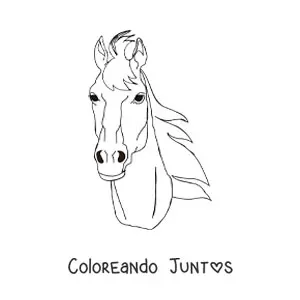 Imagen para colorear de una cabeza de caballo mirando de frente