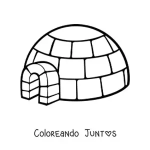Imagen para colorear de un iglú