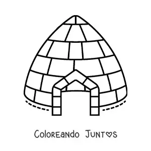 Imagen para colorear de un iglú moderno