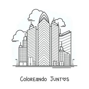Imagen para colorear de varios rascacielos