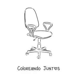 Imagen para colorear de una silla de oficina con ruedas