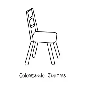Imagen para colorear de una silla de madera