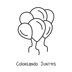 Imagen para colorear de varios globos inflados