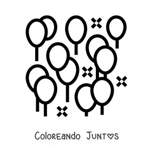 Imagen para colorear de varios globos de fiesta