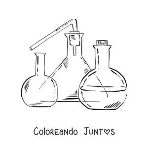 Imagen para colorear de los instrumentos de laboratorio químico