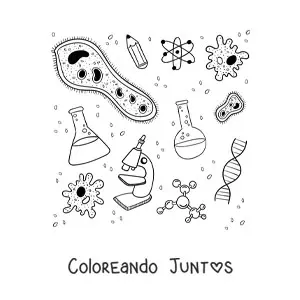Imagen para colorear de un ícono de biología celular