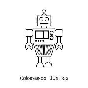 Imagen para colorear de un robot dibujado con figuras geométricas