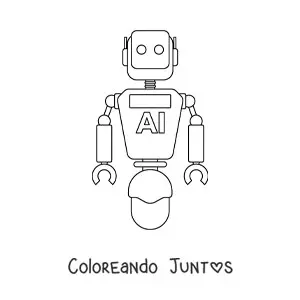 Imagen para colorear de un robot con inteligencia artificial