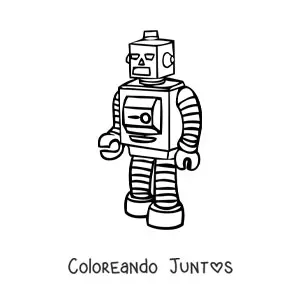 Imagen para colorear de un robot de los años 80