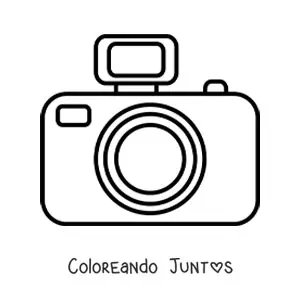 Imagen para colorear de una cámara con flash