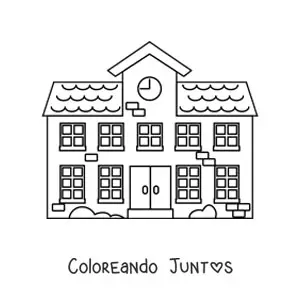 Imagen para colorear de una escuela primaria bonita