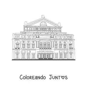 Imagen para colorear del edificio del Teatro Colón de Buenos Aires