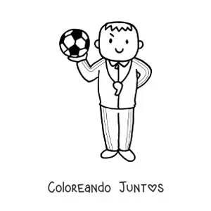 Imagen para colorear de un entrenador de fútbol