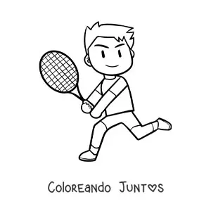 Imagen para colorear de un tenista