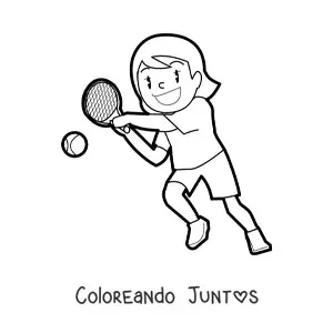 Imagen para colorear de una tenista