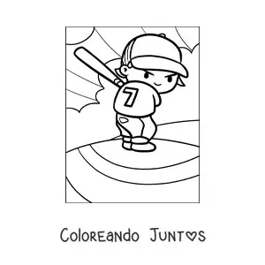 Imagen para colorear de un bateador de béisbol