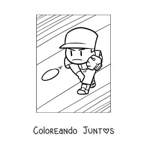 Imagen para colorear de un lanzador de béisbol