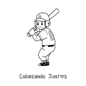 Imagen para colorear de un jugador de béisbol