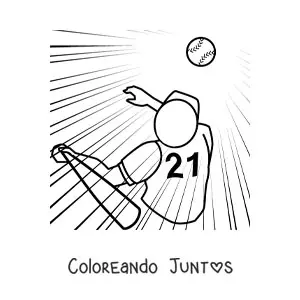 Imagen para colorear de un jugador bateando la pelota