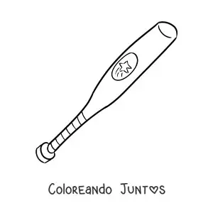 Imagen para colorear de un bate de béisbol