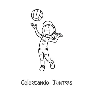 Imagen para colorear de un saque de voleibol