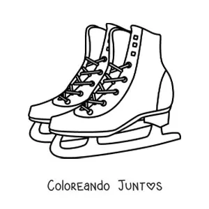 Imagen para colorear de un par de patines para hielo