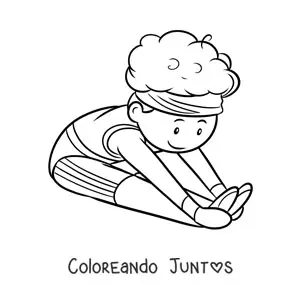 Imagen para colorear de un niño gimnasta