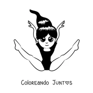 Imagen para colorear de una niña haciendo gimnasia artística