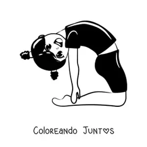Imagen para colorear de una niña haciendo una pose de gimnasia artística