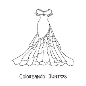 Imagen para colorear de un vestido elegante estilo vintage