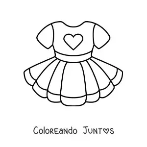 Imagen para colorear de un vestido de niña