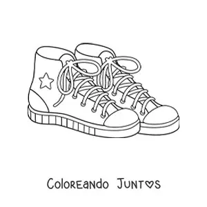 Imagen para colorear de un par de zapatos Converse