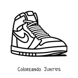 Imagen para colorear de un par de zapatos modelo Air Jordan de Nike