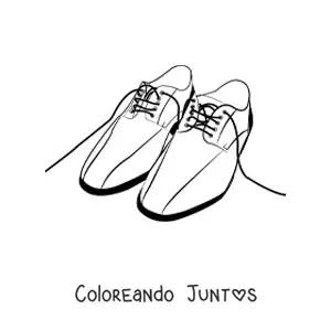 Imagen para colorear de un par de zapatos de caballero