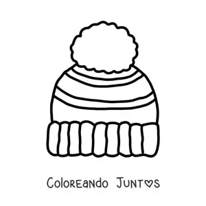 Imagen para colorear de un sombrero de invierno tejido
