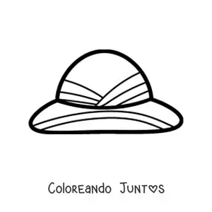 Imagen para colorear de un sombrero de explorador vintage