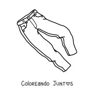 Imagen para colorear de un par de pantalones de jean