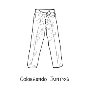 Imagen para colorear de un par de pantalones arrugados