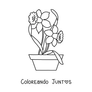 Imagen para colorear de una flor de Mayo