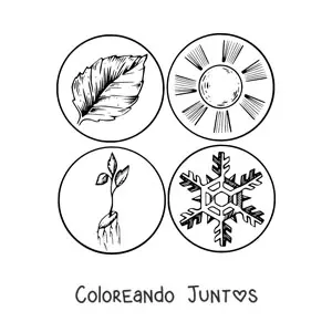 Imagen para colorear de los símbolos de las estaciones
