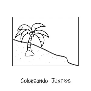 Imagen para colorear de una palmera de playa