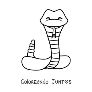 Imagen para colorear de una serpiente cascabel animada