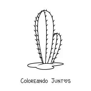 Imagen para colorear de un cactus sencillo